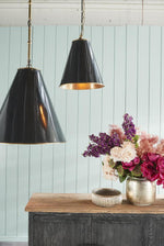 Monte Carlo Ceiling Pendant Large Black and Brass