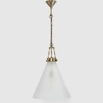 Gadsden Ceiling Pendant Large Brass with Frosted Glass