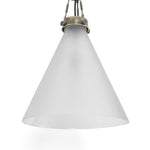 Gadsden Ceiling Pendant Large Silver with Frosted Glass