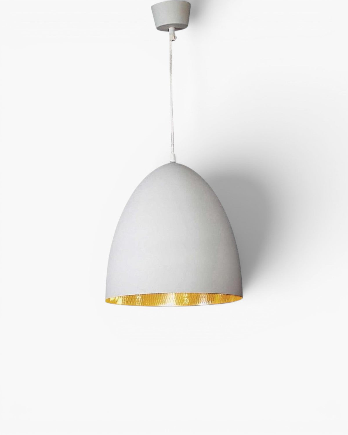 Egg Ceiling Pendant White and Silver