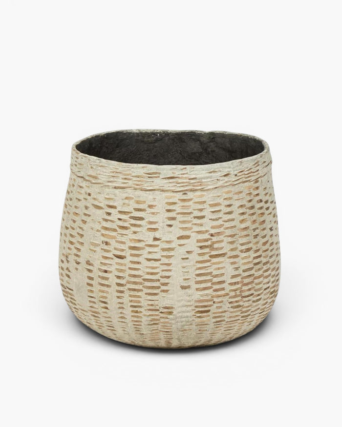 Esparta Cement Coated Bamboo Planter MED