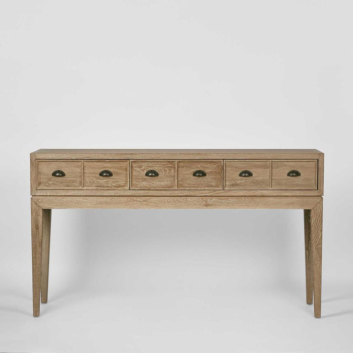 Columbus Oak 6 Drawer Console Hall Table