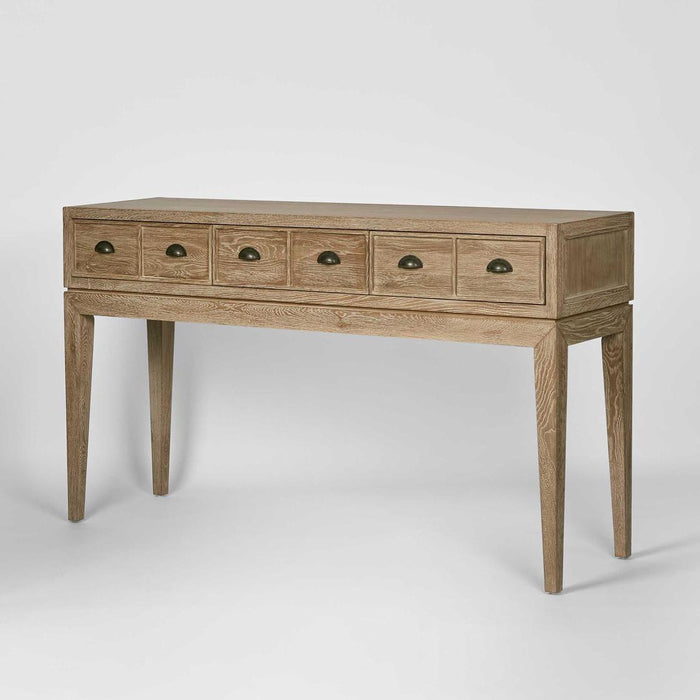 Columbus Oak 6 Drawer Console Hall Table