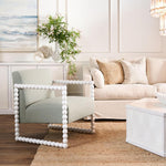 Bobbin Oak ArmChair White/Seafoam