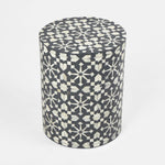 Adina Bone Inlay Side Table Grey/White