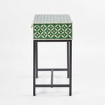 Stella Bone Inlay Bedside Table Green/White