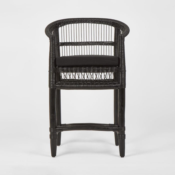 Livingstone Bar Stool Black/Black Cushion - Outdoor Under-Cover