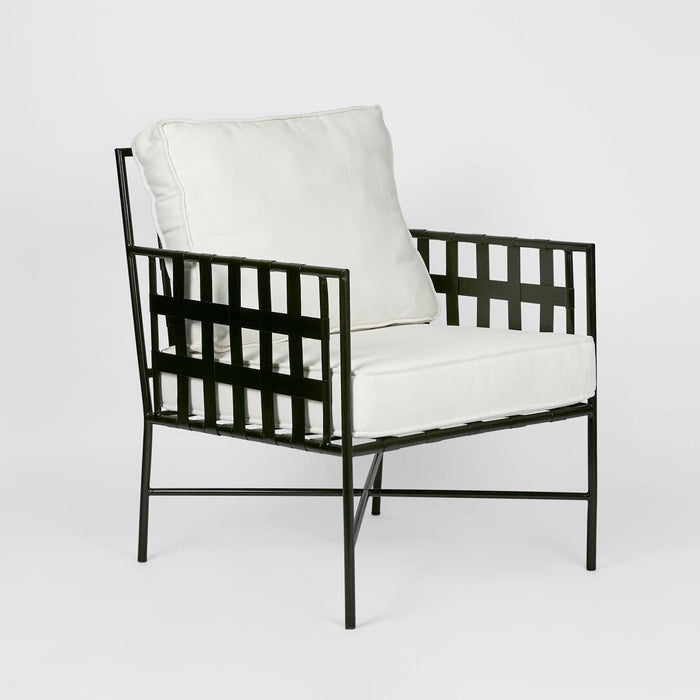 Sheffield Arm Chair Outdoor White Cushions