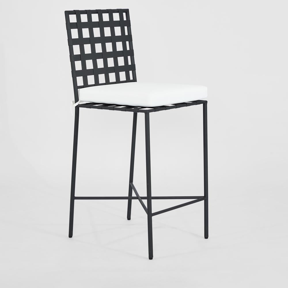 Sheffield Bar Stool Outdoor with White Cushion