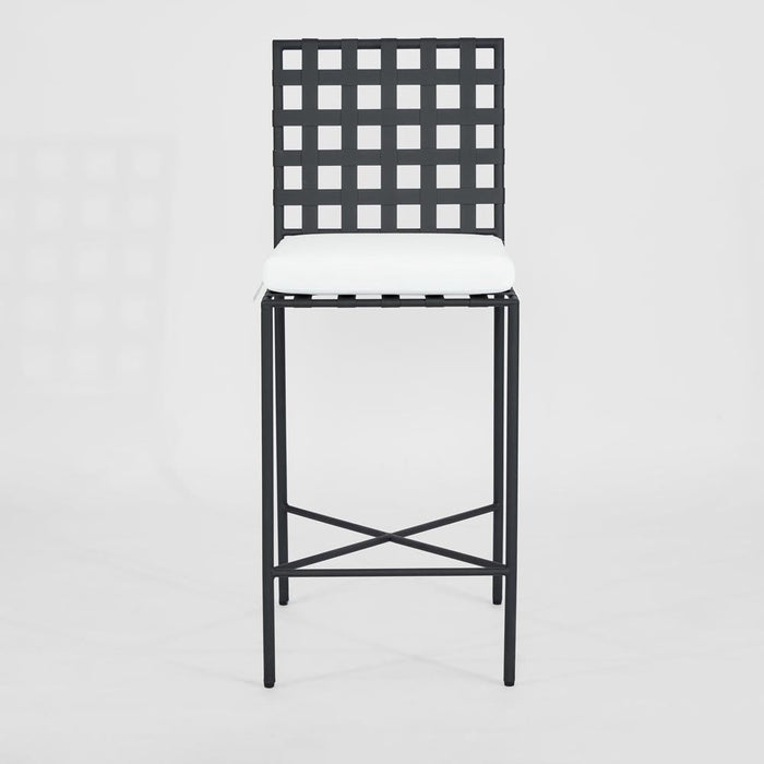 Sheffield Bar Stool Outdoor with White Cushion