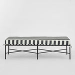 Sheffield Bench Outdoor with B/W Stripe Cushion