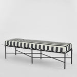 Sheffield Bench Outdoor with B/W Stripe Cushion