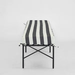 Sheffield Bench Outdoor with B/W Stripe Cushion