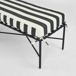Sheffield Bench Outdoor with B/W Stripe Cushion