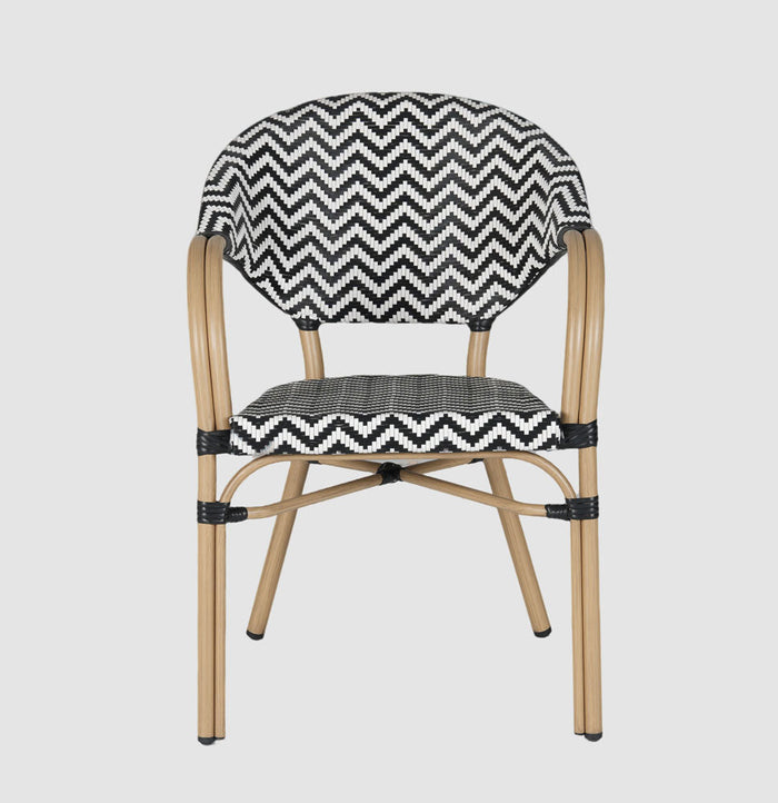 Cannes Outdoor Aluminium Armchair Black & White