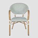 Cannes Outdoor Aluminium Armchair Green & White