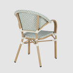Cannes Outdoor Aluminium Armchair Green & White