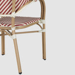 Cannes Outdoor Aluminium Armchair Red & White