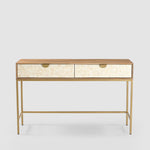 Mira Bone Inlay 2 Drawer Consol Table White