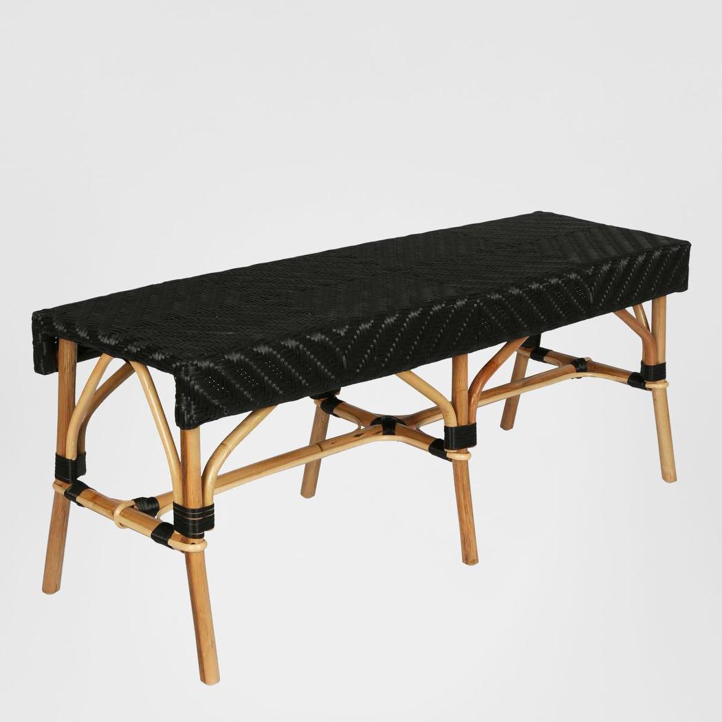 Missoli Rattan Bench Black