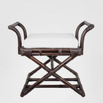 Bahamas Cross Leg Stool Brown with Cushion