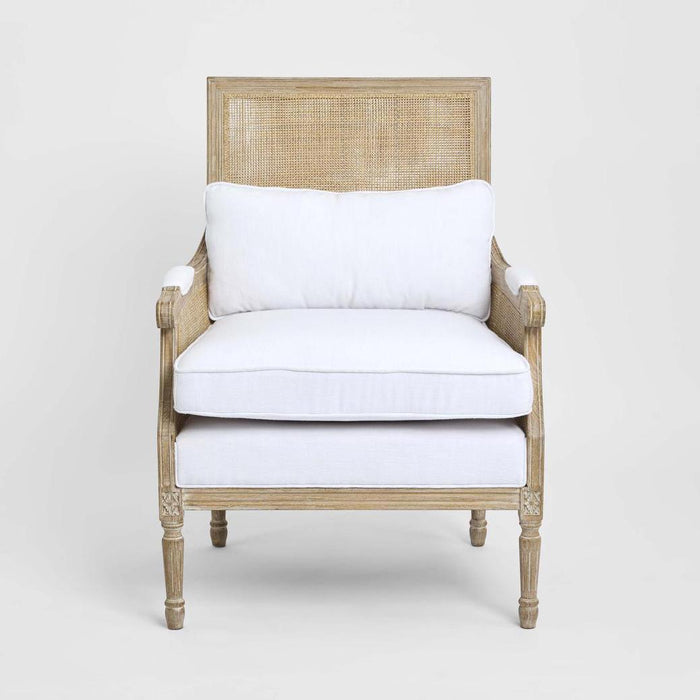 Hicks Caned Armchair White