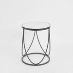 Palais Round Side Table Black & Ceramic