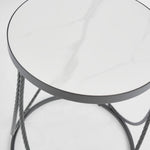 Palais Round Side Table Black & Ceramic