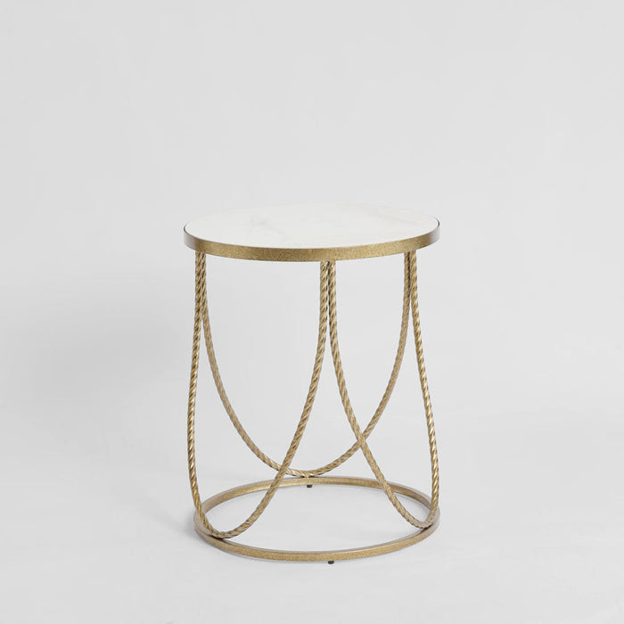 Palais Round Side Table Gold & Ceramic