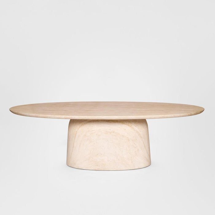 Corsica Oval Dining Table Ivory Travertine Look - Outdoor 240cm