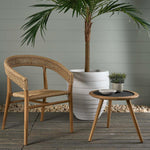Cove Teak & Synthetic Side Table Black - Outdoor