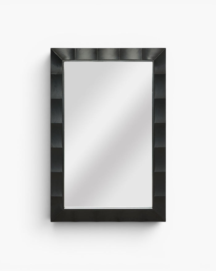 Facet Rectangle Mirror 60x90cm Black