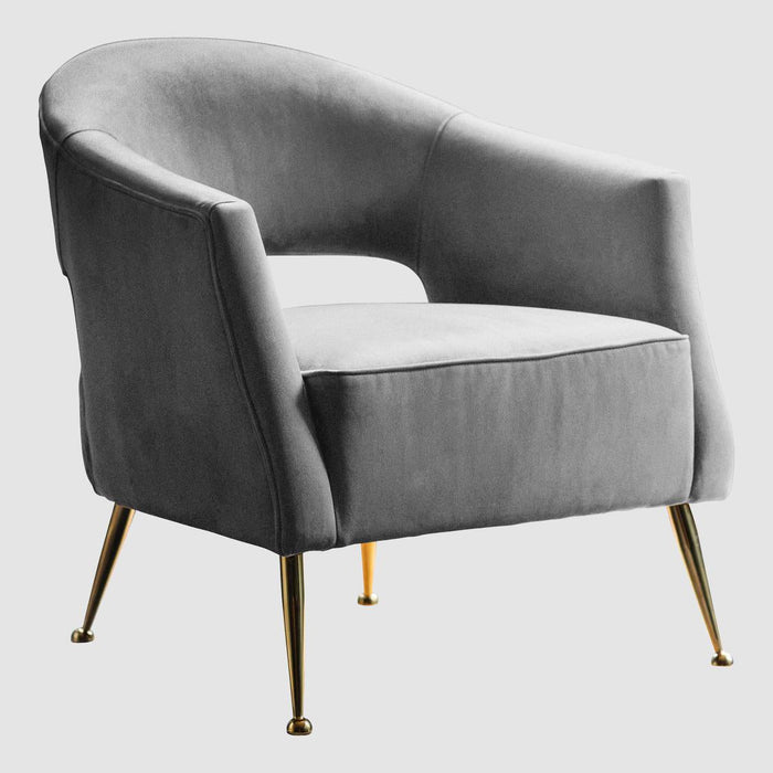 Barletta Armchair Grey Velvet