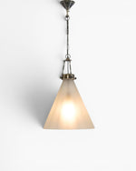 Gadsden Ceiling Pendant Large Silver with Frosted Glass