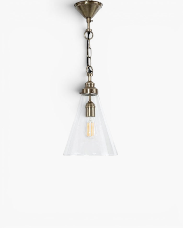 Gadsden Ceiling Pendant Small Brass with Clear Glass
