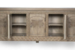 Islander 7 Door Sideboard in Mud Grey, doors open