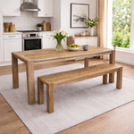 New Madrid Bench styled in a dining room