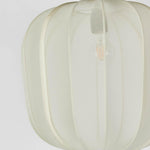 PUMPKIN CEILING PENDANT MEDIUM IVORY with Black Cord Drop