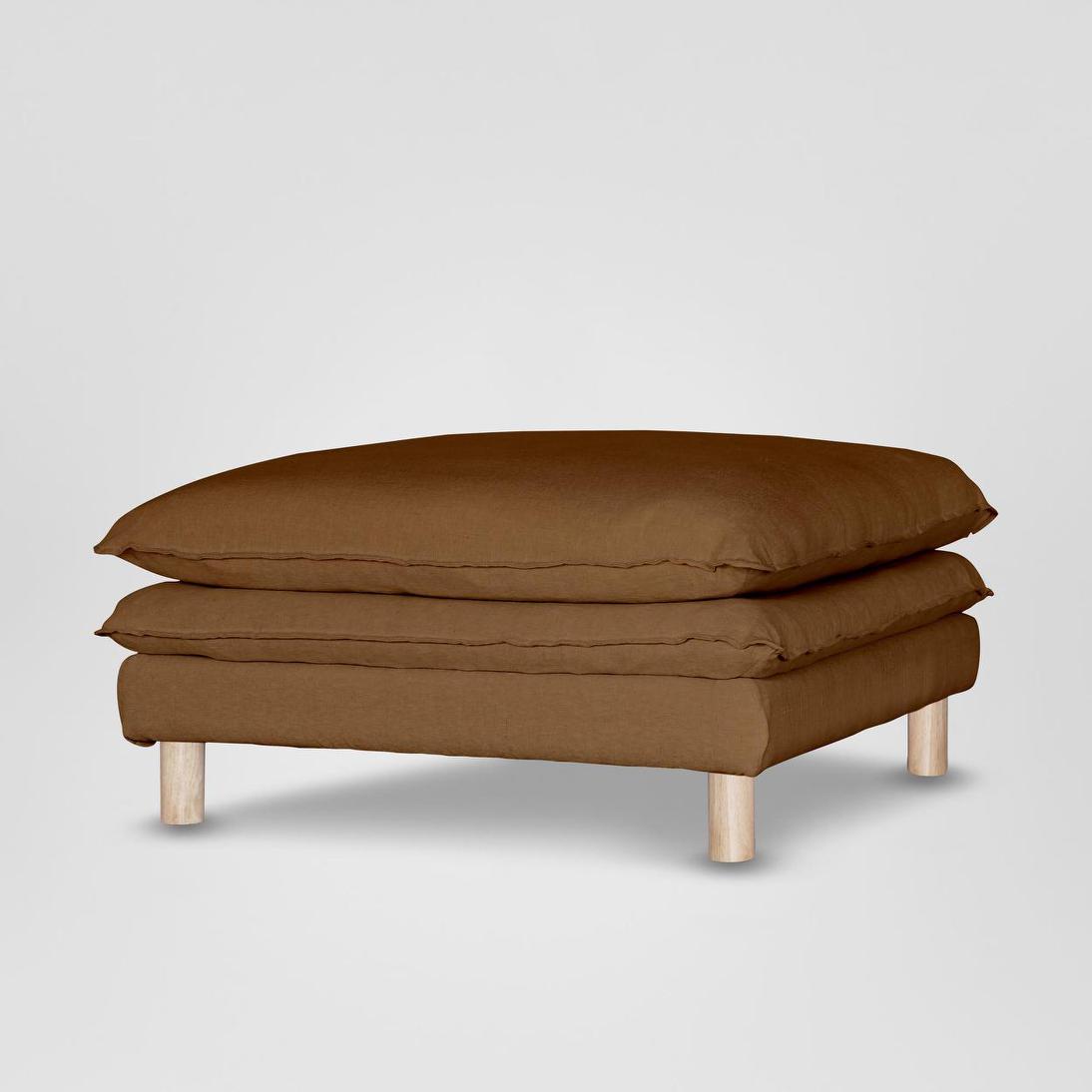 Aura Ottoman With Cover Brown
