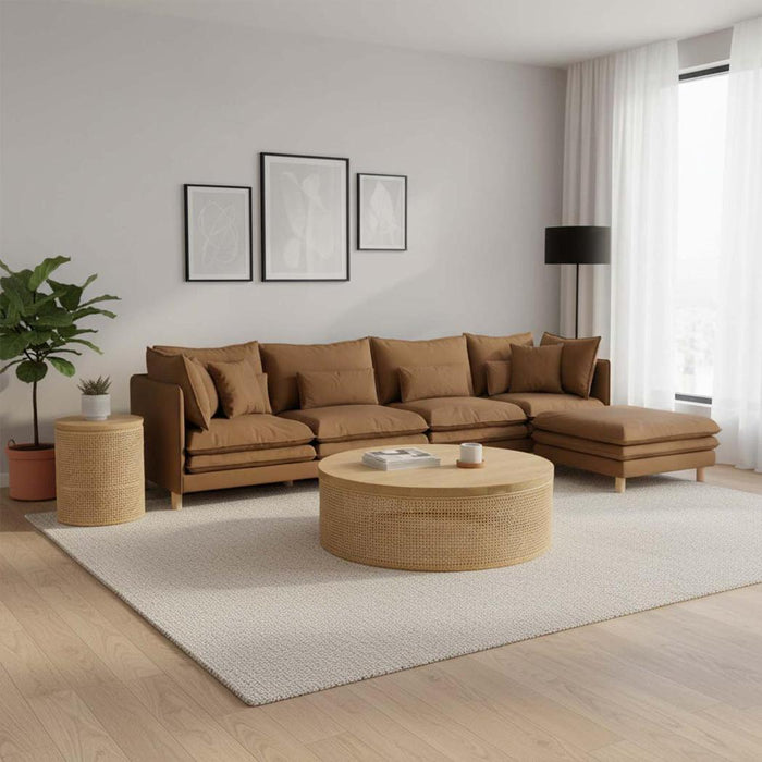 Aura 2str Left Arm Sofa Base with Cover Brown