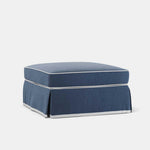 Noosa Hamptons Ottoman Navy W/White Piping