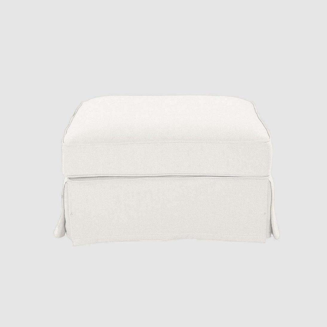 Noosa Hamptons Ottoman Ivory