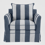 Noosa Hamptons Armchair Denim/Cream Stripe