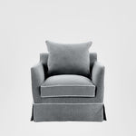 Noosa Hamptons Armchair Grey W/White Piping