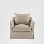 Noosa Hamptons Armchair Natural W/White Piping