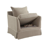 Noosa Hamptons Armchair Natural W/White Piping