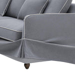 Noosa Hamptons 2.5 Seat Sofa Grey W/White Piping