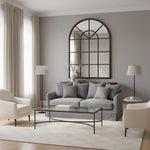 Noosa Hamptons 2.5 Seat Sofa Grey W/White Piping