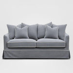 Noosa Hamptons 2 Seat Sofa Grey W/White Piping