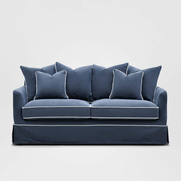 Noosa Hamptons 2.5 Seat Sofa Navy W/White Piping